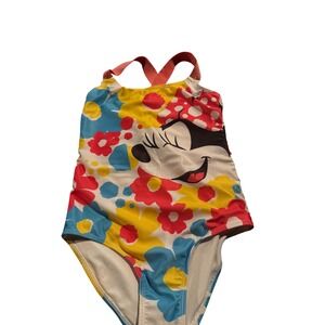 Disney‎ Minnie Mouse Swimsuit Kids Girls One Piece Floral Multicolor Cute